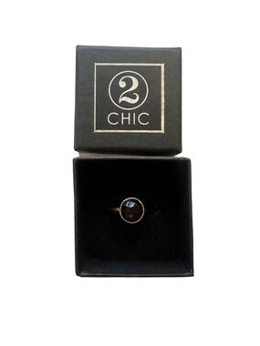 NEW 2Chic Two's Company Deep Purple Circle Gemstone Ring - Women's 7